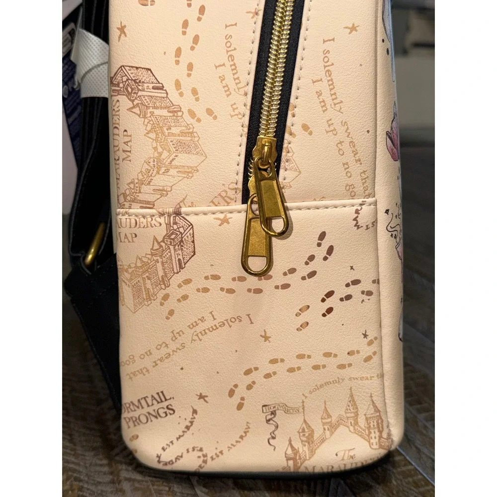 Loungefly Harry Potter Mini Backpack Womens NWT Marauders Map Floral Cream
